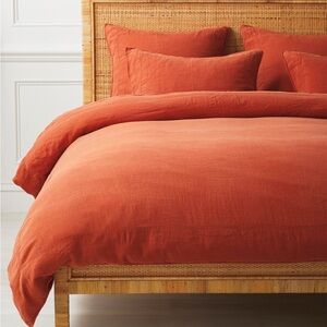 Serena & Lily Positano Linen Duvet Cover in Terracotta